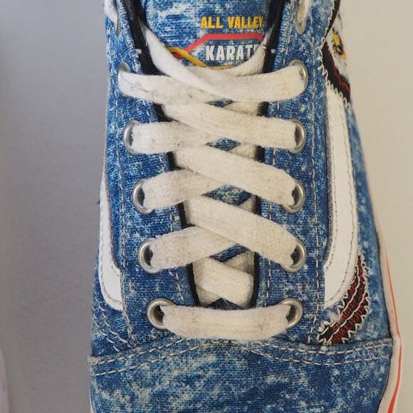 Vans Cobra Kai Karate Kid All Valley Sneakers Sz 2.5 No‎ Mercy Eagle Fang Denim - Picture 16 of 16